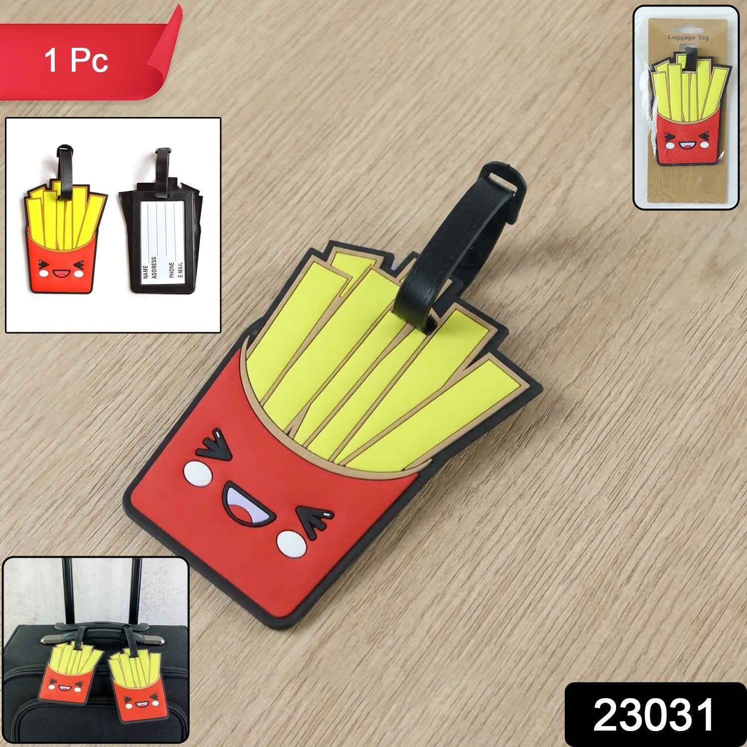 French Fries Luggage Tag – Eye-catching Travel ID Tag for Easy Recognition
