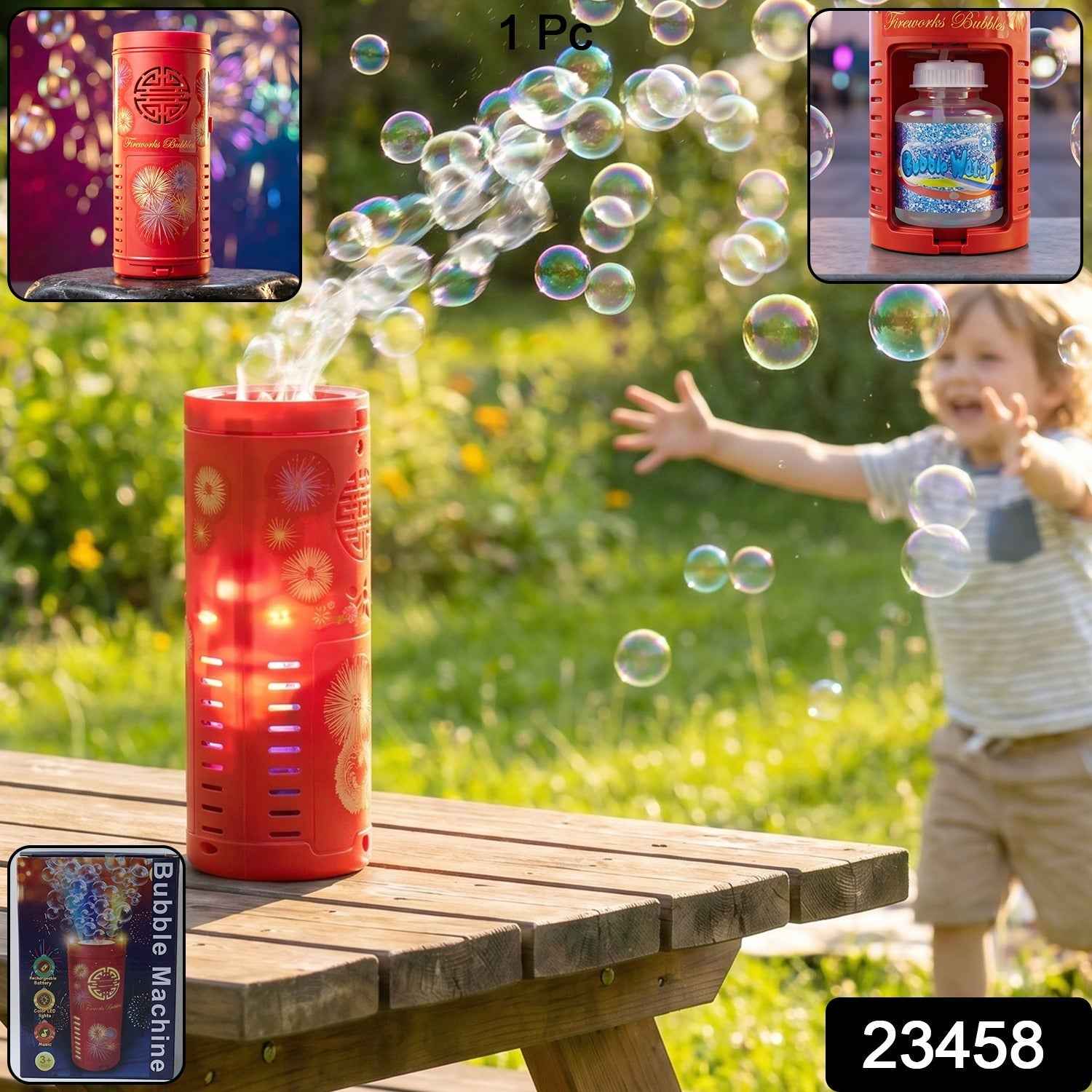 Bubble Machine Toy Ð Portable LED Bubble Blower for Kids