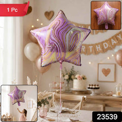 Star Marble Foil Balloon Ð Bright Party Decor for Celebrations