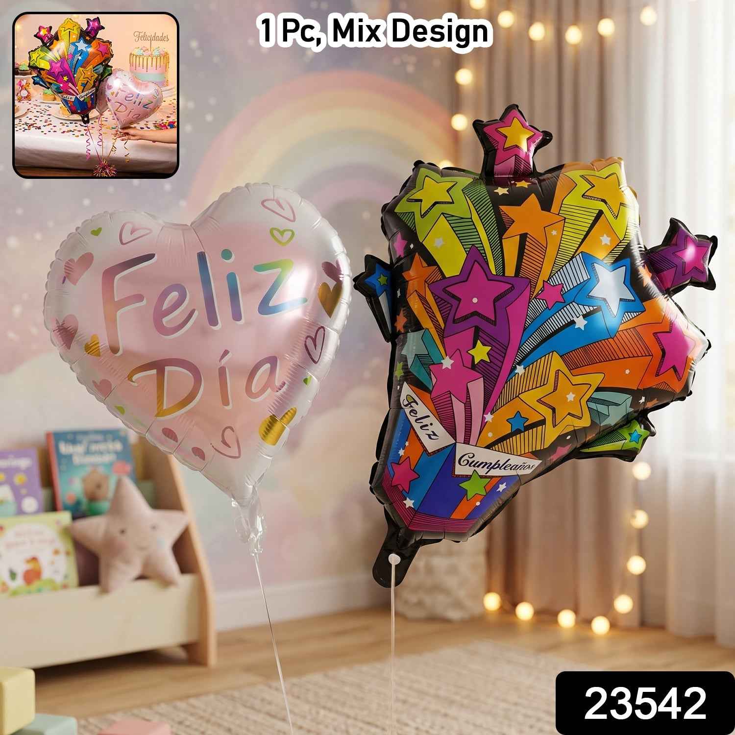 Feliz Dia Celebration Foil Balloon Ð Vibrant Party Decor