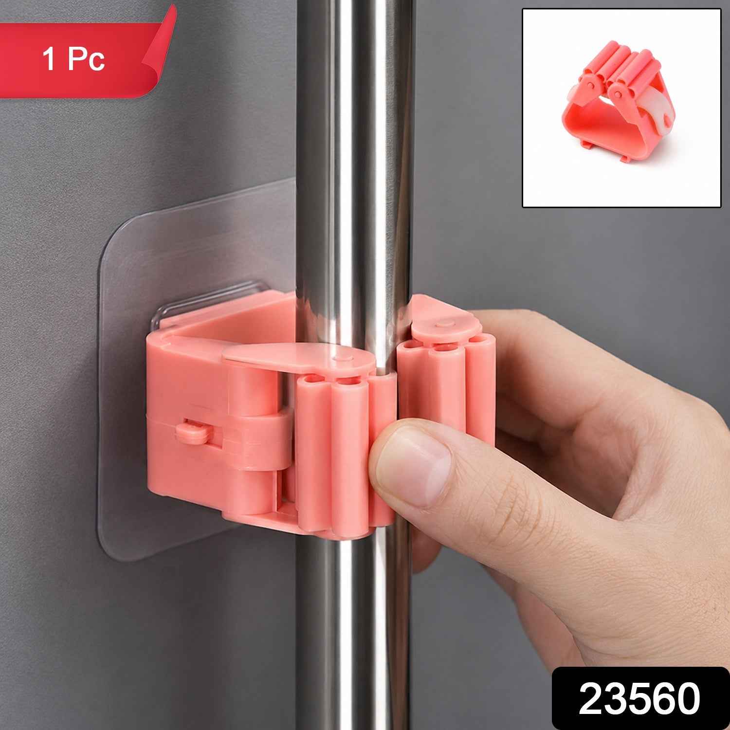 Wall-Mounted Plastic Broom Holder Clip for Efficient Storage