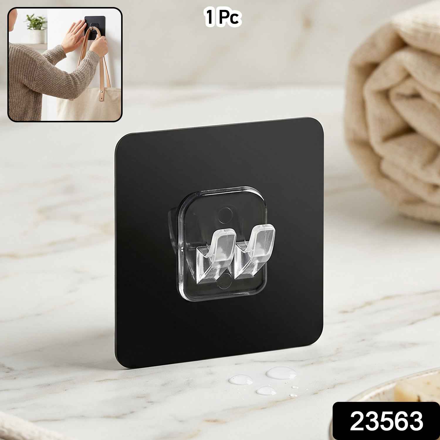 Adhesive Plastic Wall Hook Ð Damage-Free Strong Hold Organizer