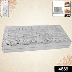 Decorative Multipurpose Silver Cash Box – Stylish 20x9cm Gift Case