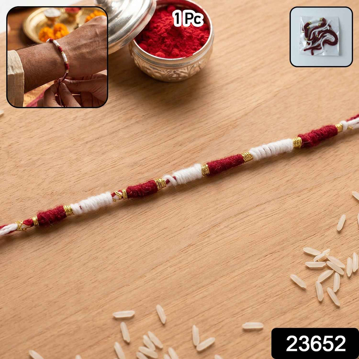 Traditional Pearl Beaded Rakhi Ð Elegant Festive Design for Raksha Bandhan
