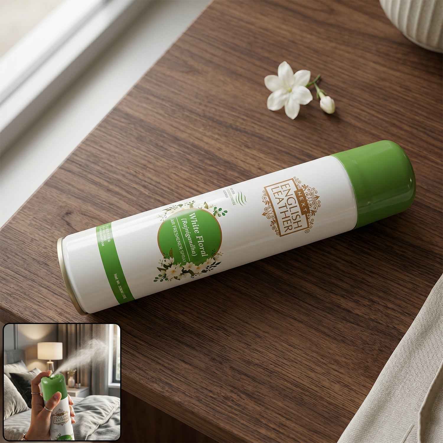 Rajnigandha Air Freshener Spray Ð Long-lasting White Floral Fragrance