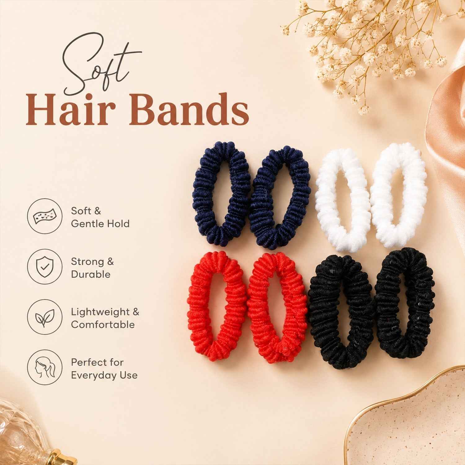 Elastic Hairband Set Ð Gentle Grip & Vibrant Colors for All-Day Hold