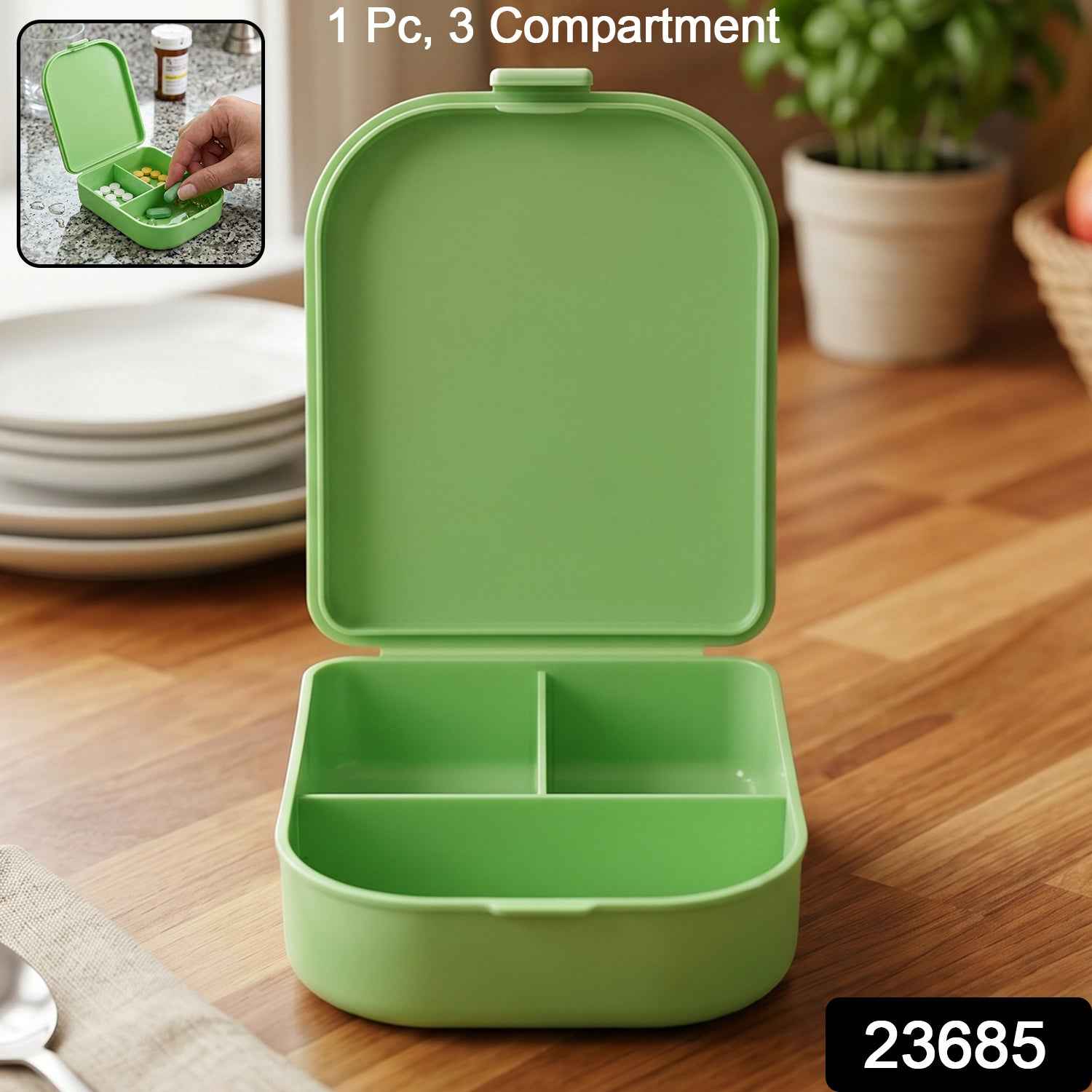 Pill Organizer Box Ð 3 Compartments for Easy Medication Management