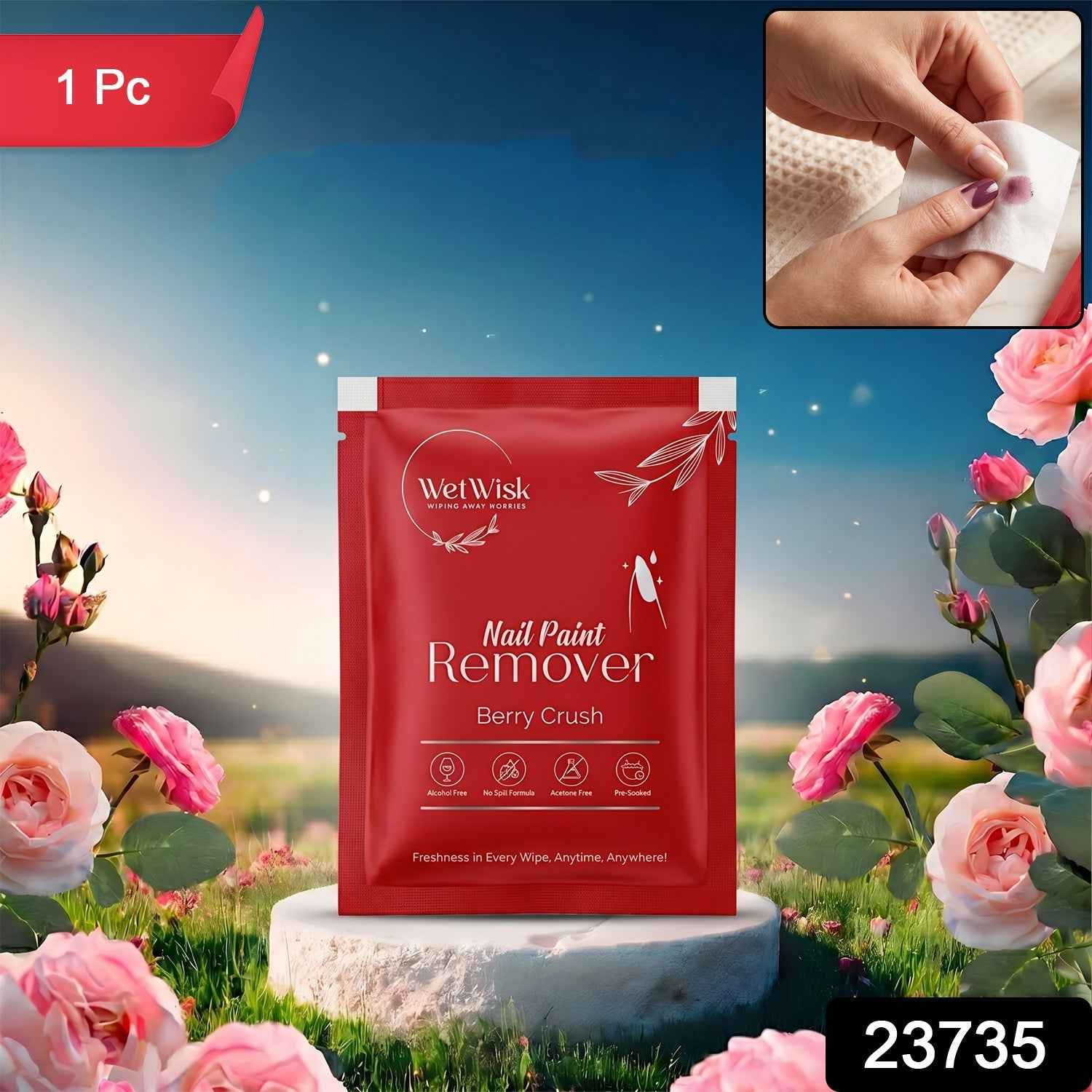 Wetwisk Nail Paint Remover Wet Wipes Ð Acetone-Free & Gentle