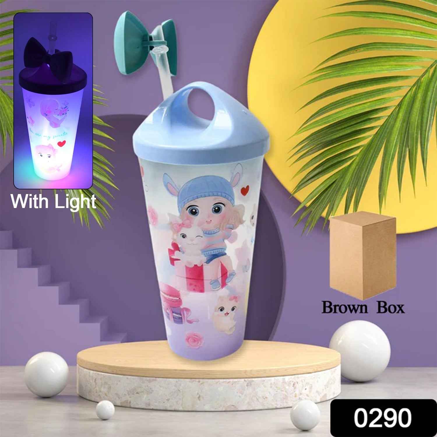 Unicorn Water Bottle – LED Light-Up Spill-Proof Sipper for Kids | TinyTrendy
