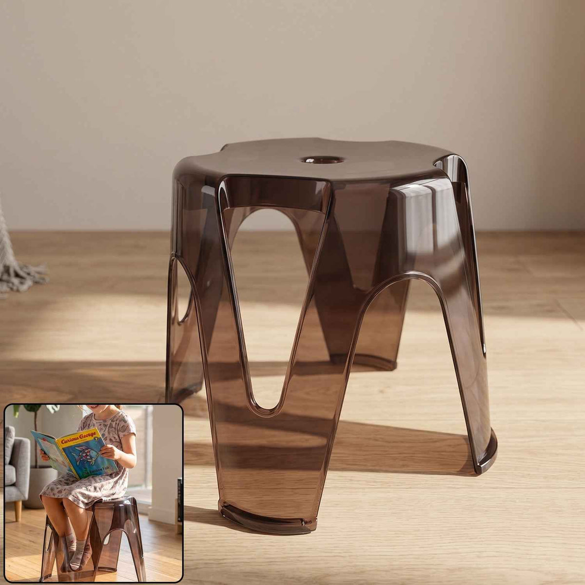 Plastic Sitting Stool Ð Lightweight & Multipurpose Design for Home & Outdoor