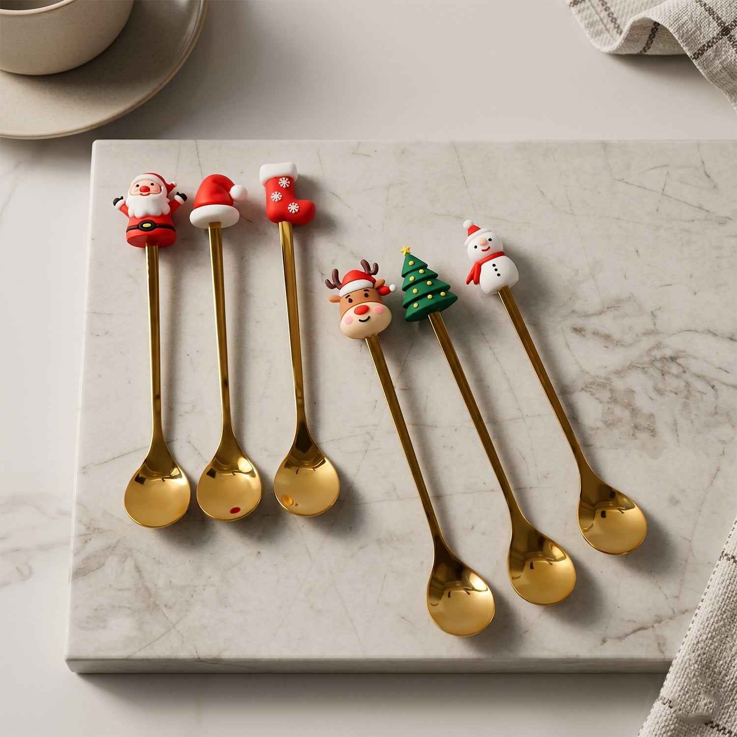 Golden Cartoon Spoon Set Ð Stylish & Durable Tableware