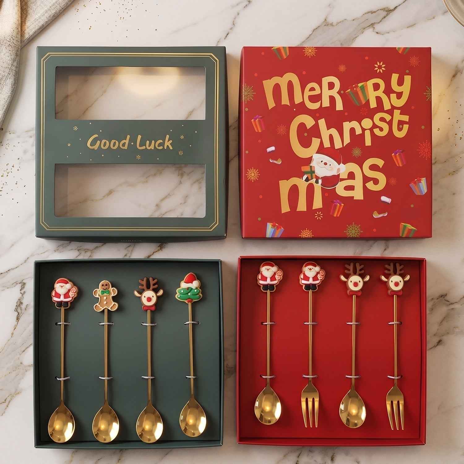 Mix Golden Cartoon Spoon Set Ð Stylish & Durable Tableware