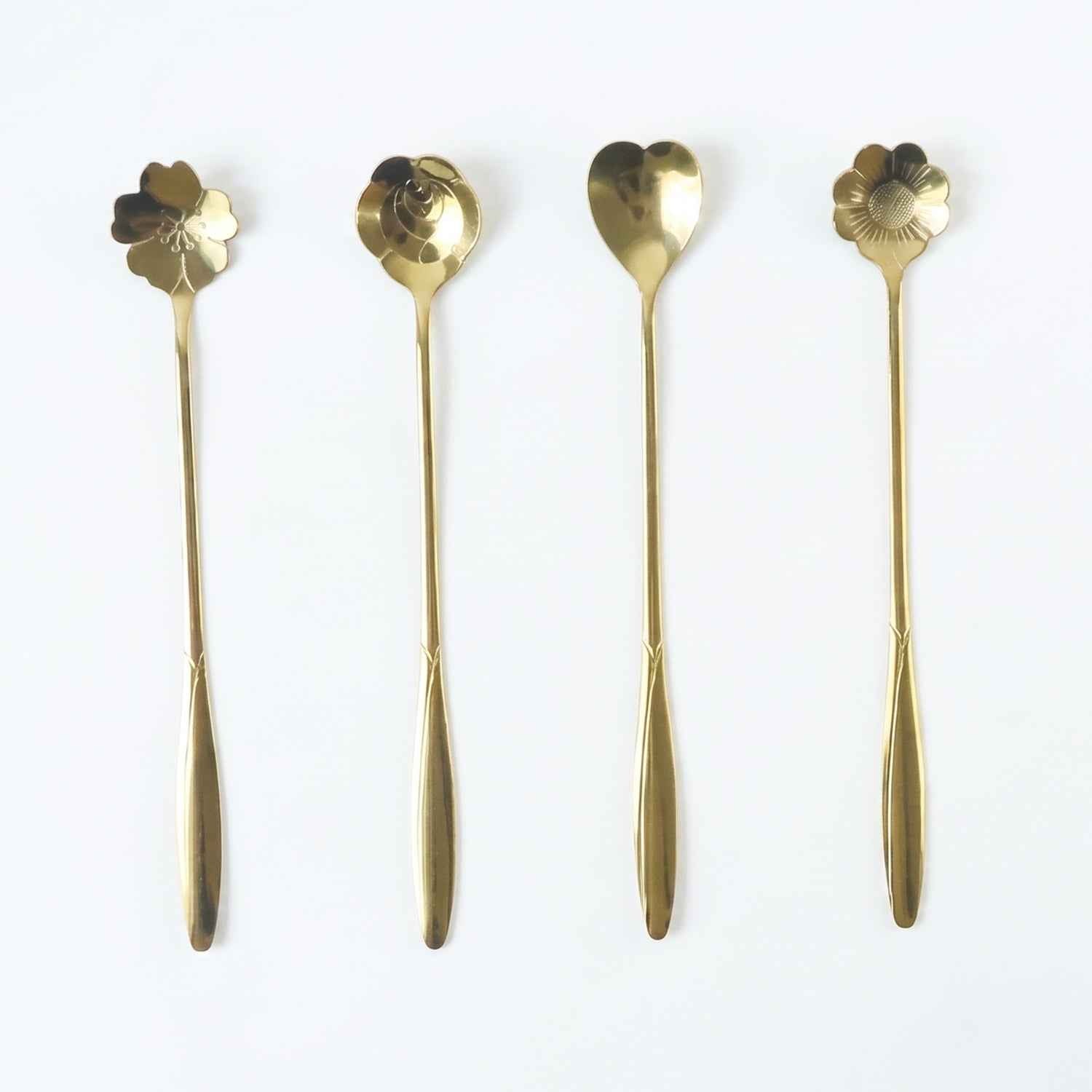 Mini Golden Serving Spoon Set Ð Elegant Stainless Steel Design