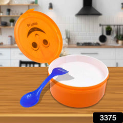 Kids Lunch Box – 2 Compartment Plastic with Spoon | Lunchie Bunchie