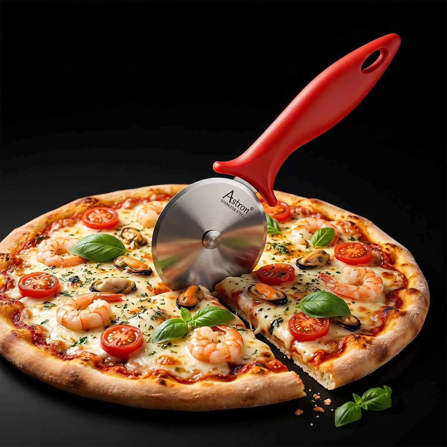 Stainless Steel Pizza Cutter Ð Sharp Slicer with Comfortable Handle