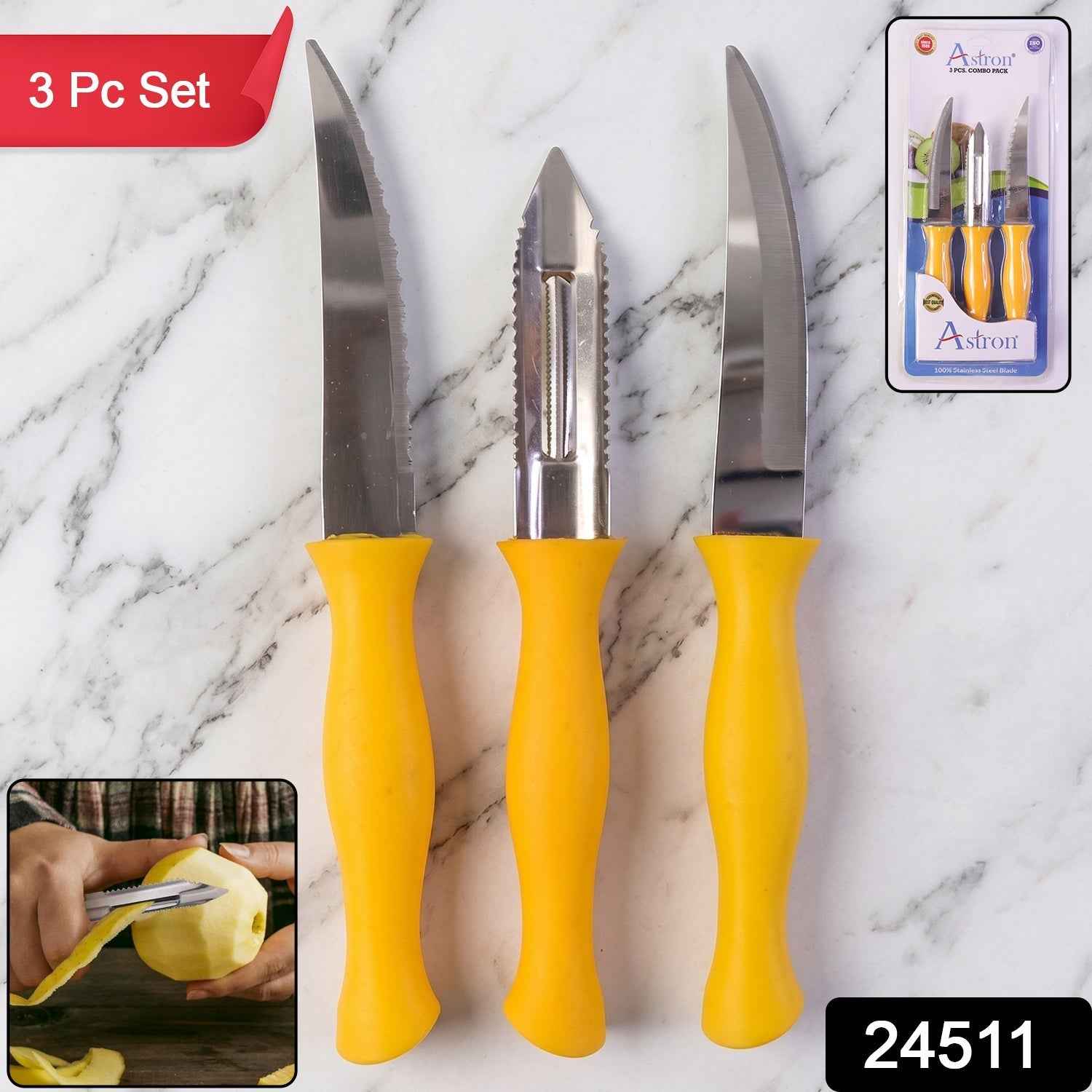 Kitchen Knife and Peeler Set Ð Durable Stainless Steel Tools for Daily Use