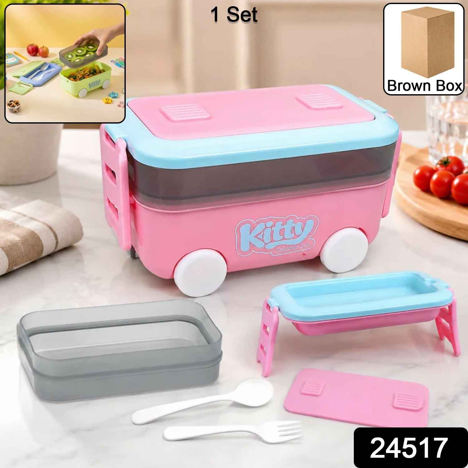 Kids Car Shape Lunch Box with Wheels Ð Fun and Leakproof Design