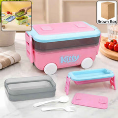 Kids Car Shape Lunch Box with Wheels Ð Fun and Leakproof Design