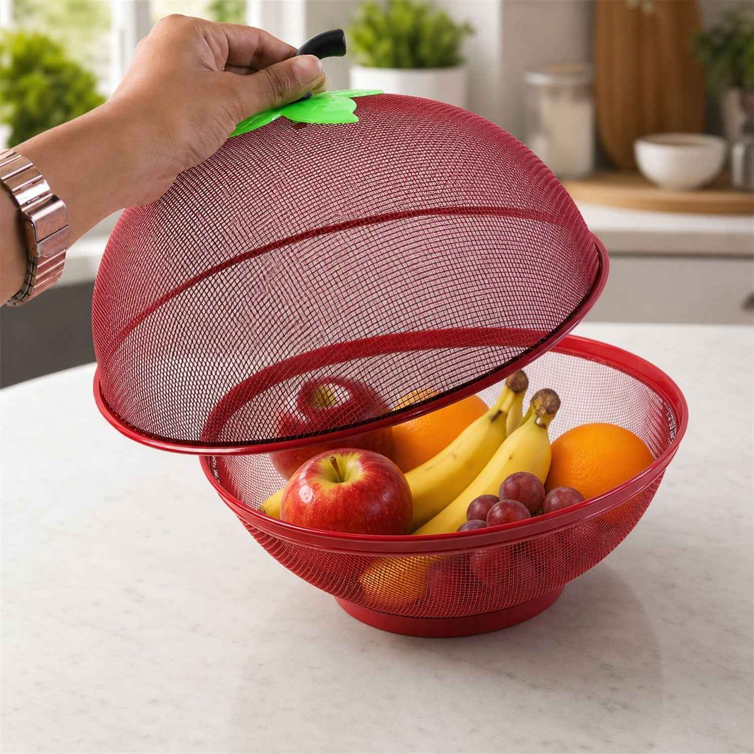Apple Shaped Metal Net Fruit Basket Ð Stylish Kitchen Storage