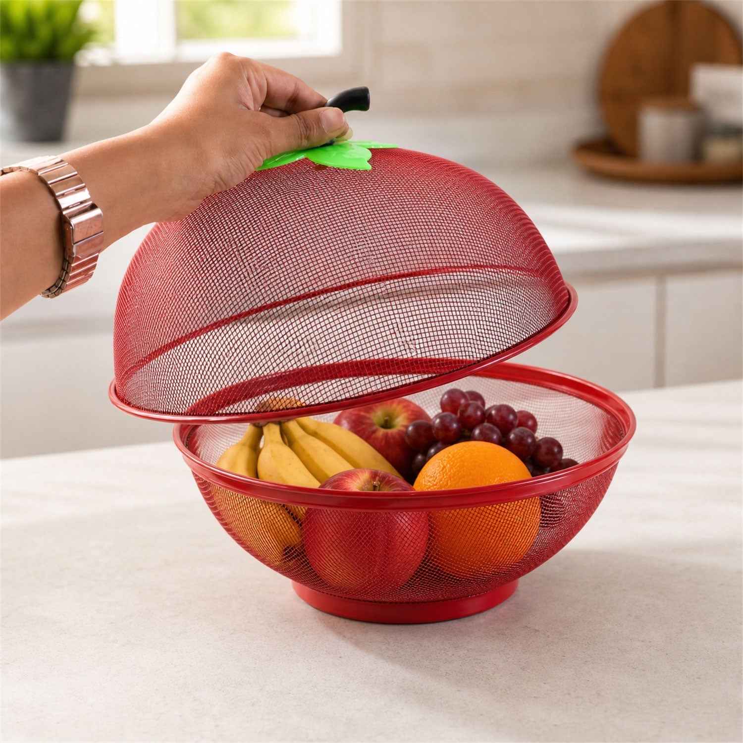 Apple Shaped Metal Net Fruit Basket Ð Stylish Kitchen Storage