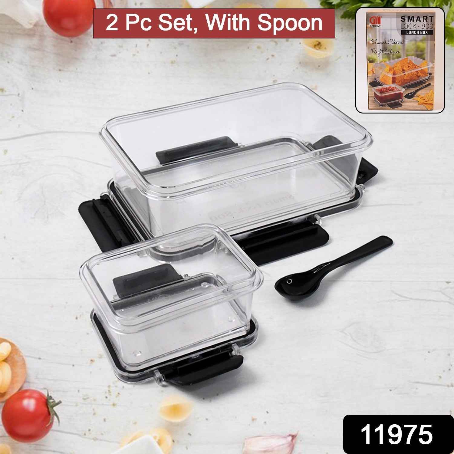 Plastic Kitchen Storage Container Set – Airtight Lock Lid & Spoon