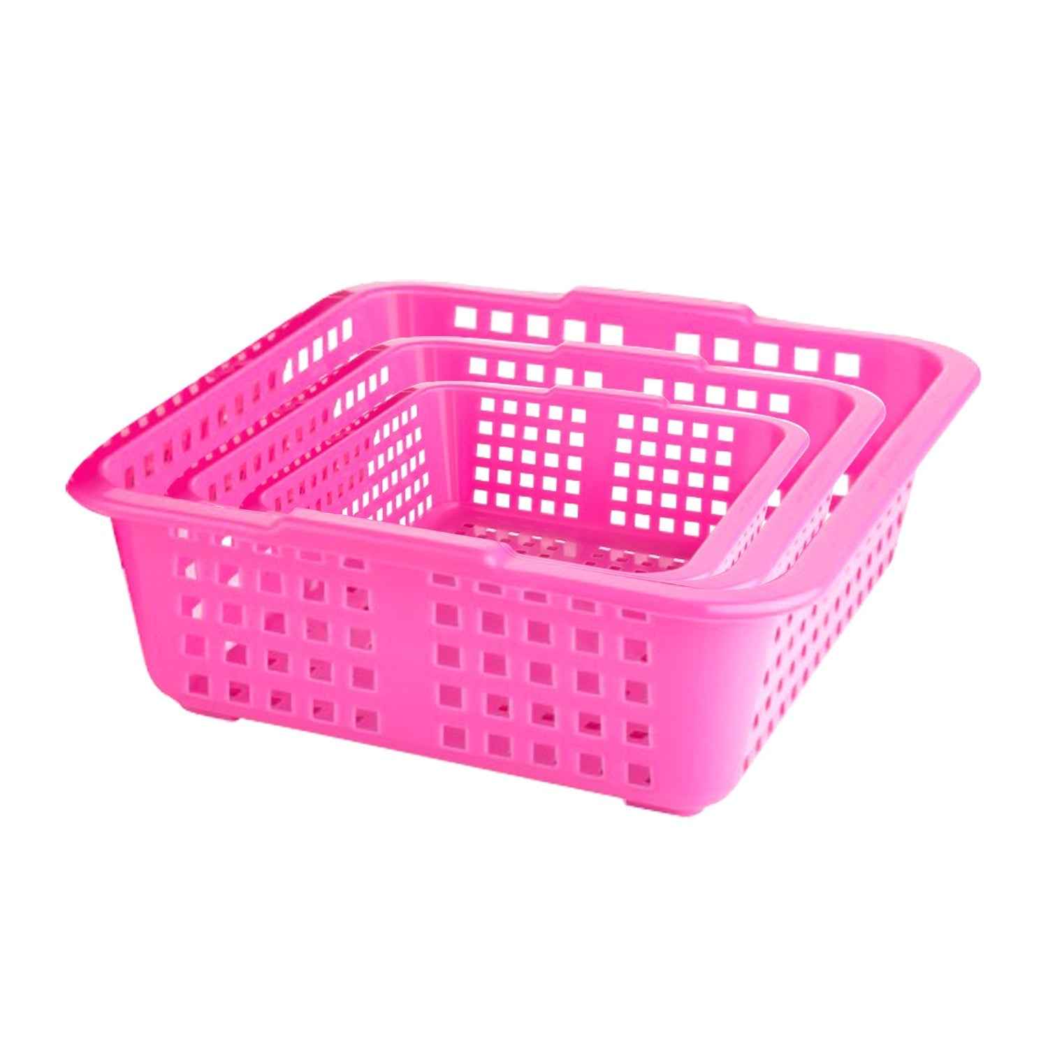 Plastic Cane Fruit Baskets – Set of 3 Sizes | Tidy Table