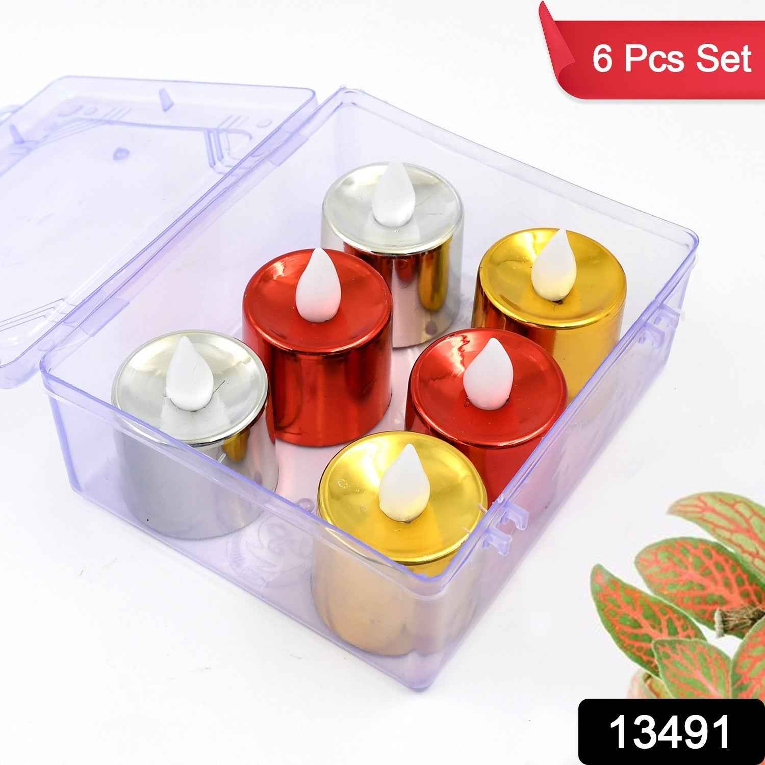 LED Diya Candles – Flameless Tea Light Set (6 Pcs) | Indo Glow