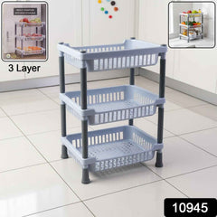 Kitchen Storage Basket Rack – 3-Layer Ventilated Organizer