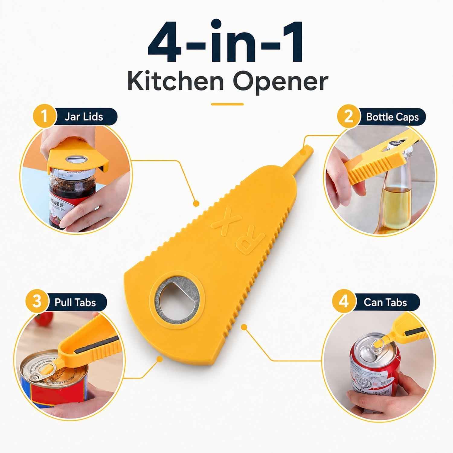 Stainless Steel Multipurpose Bottle & Can Opener Ð Easy-Grip Design