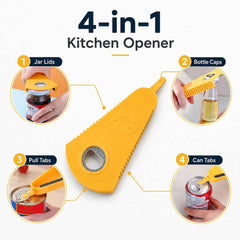 Stainless Steel Multipurpose Bottle & Can Opener Ð Easy-Grip Design