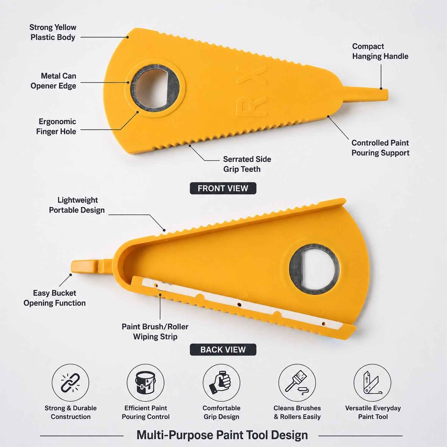 Stainless Steel Multipurpose Bottle & Can Opener Ð Easy-Grip Design