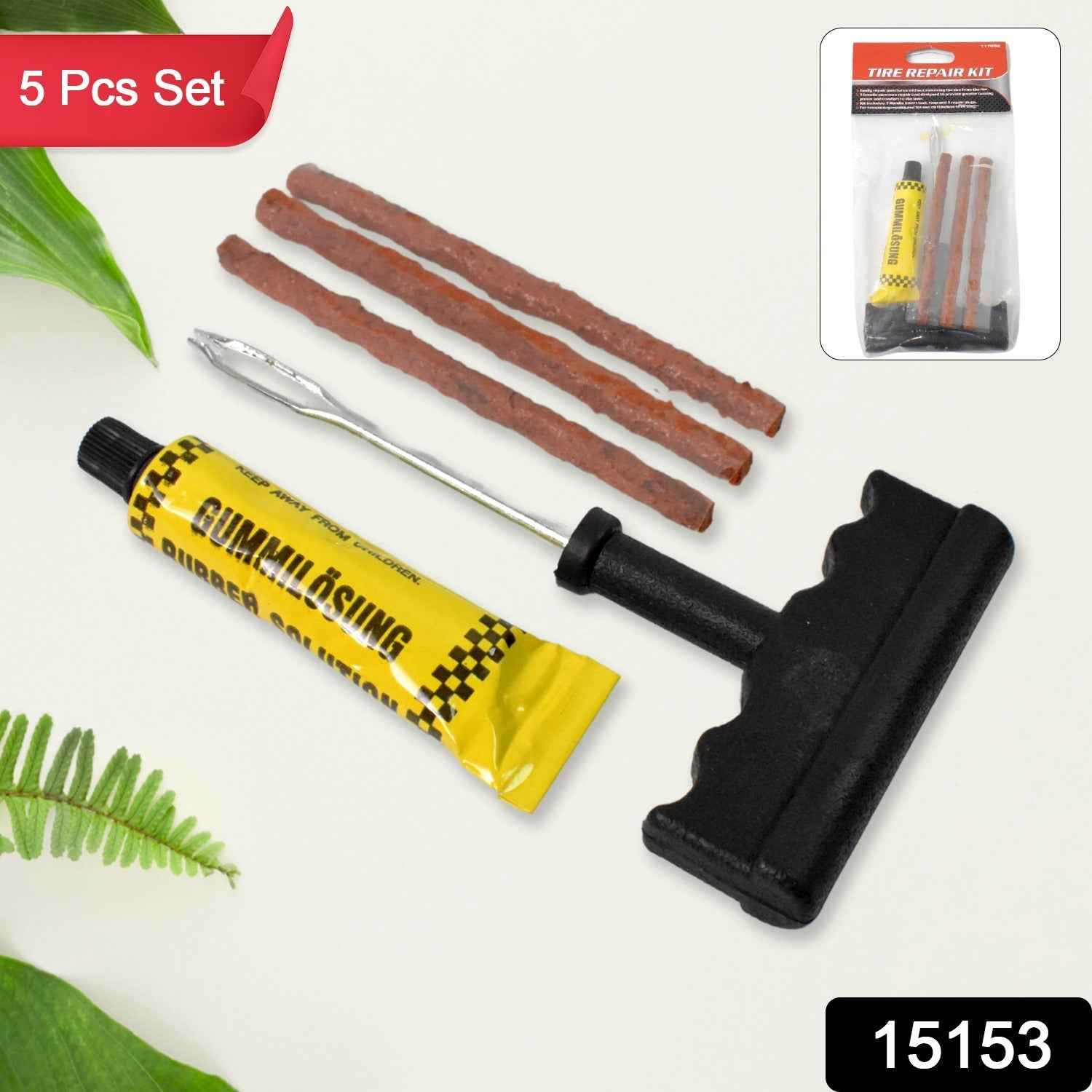 Tubeless Tyre Puncture Repair Kit – 5 Pc Emergency Set | Arrive Kit
