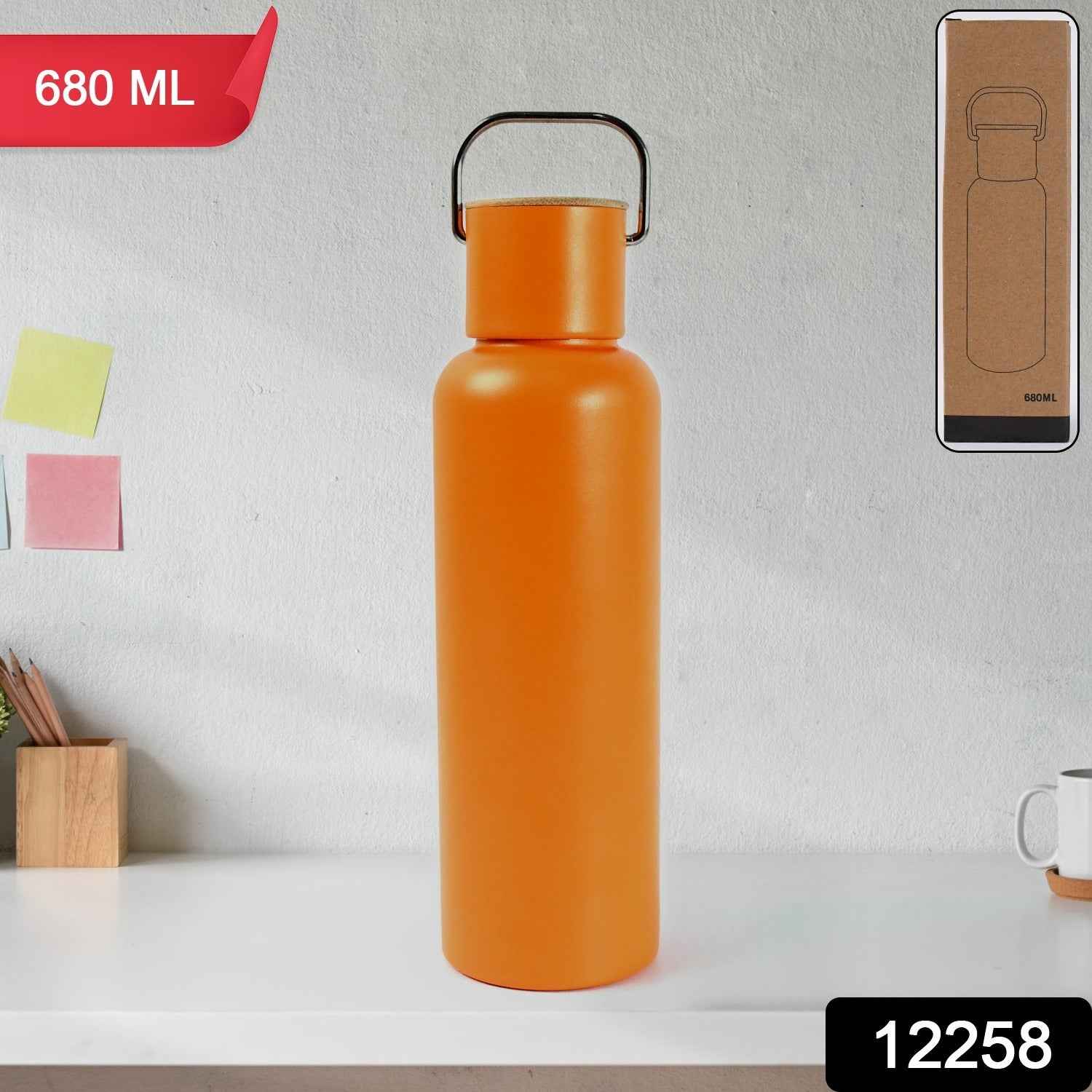 Own Hydrate stainless steel water bottle displayed upright