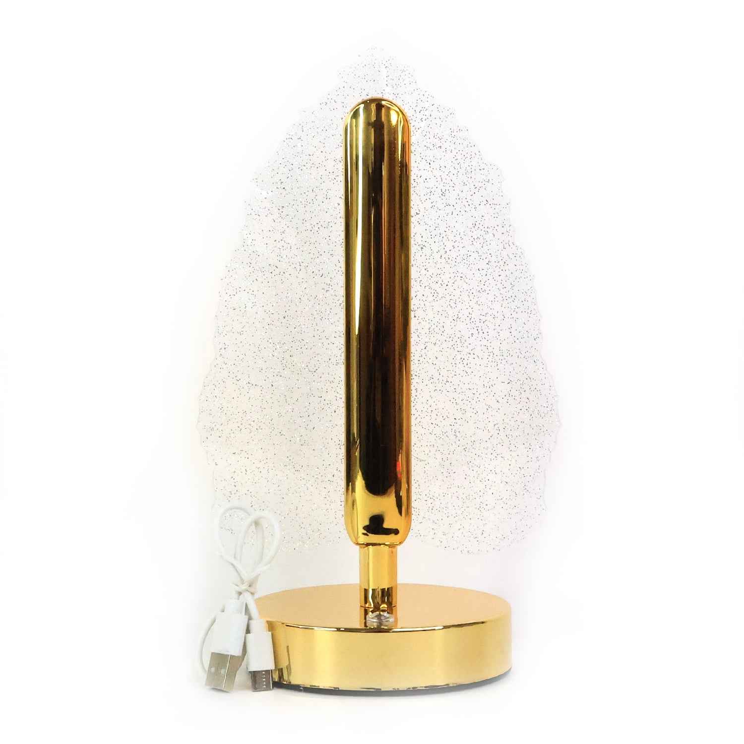 LED Crystal Table Lamp – Elegant Leaf Design with USB Power