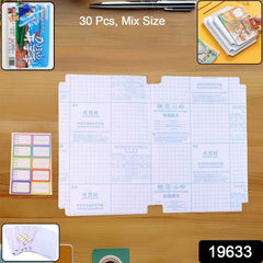 Transparent Adhesive Book Covers – 30 Pc Mix Size Set