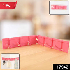 Multipurpose Wall-Mounted Hook Rack – Foldable & Rotating 6 Hooks