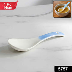 Ceramic Serving Spoon – Heat-Resistant 14 cm Ladle for Soups & Curries