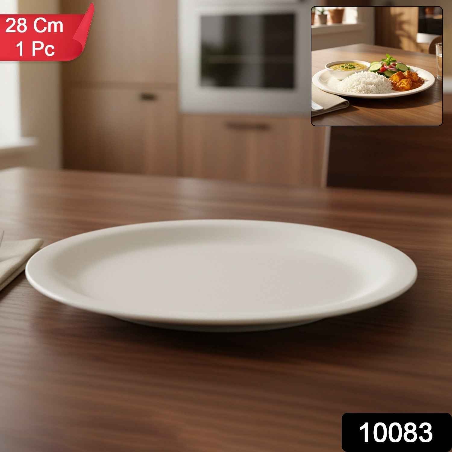 Round Dinner Plate 28cm – Durable & Heat-Resistant Serving Plate