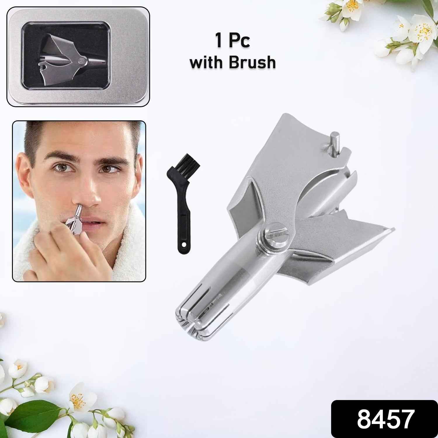 Manual nose hair trimmer designed for gentle and smooth grooming