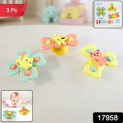 Three-piece Baby Spinner Toy Set for sensory and motor skill play
