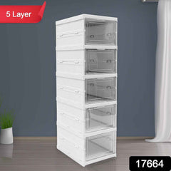 Stackable Storage Cart – 5-Layer Foldable Home Organizer | Organivo