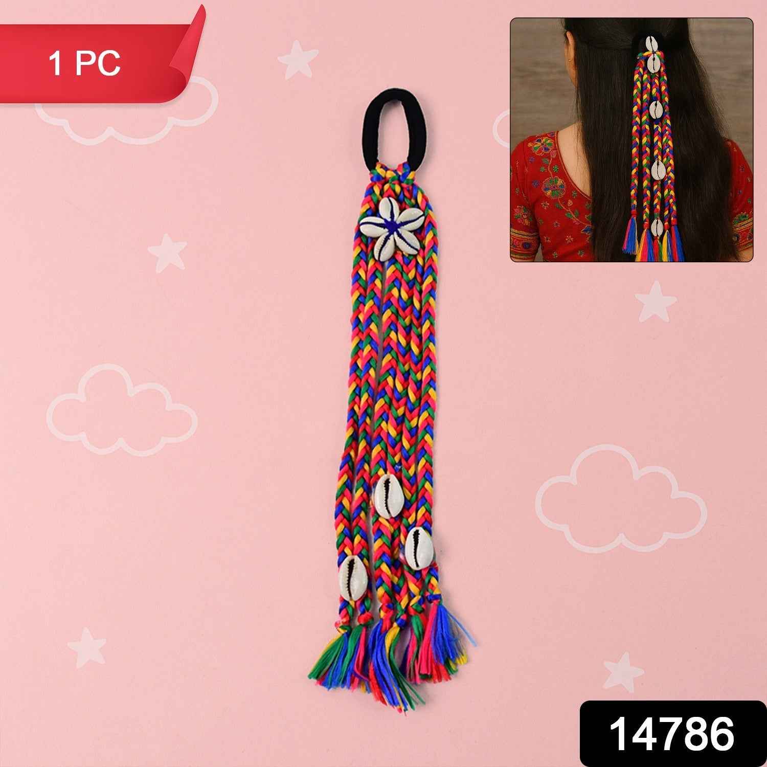Multicolor Braided Hair Accessory – Traditional Stylish Kodi String Bow