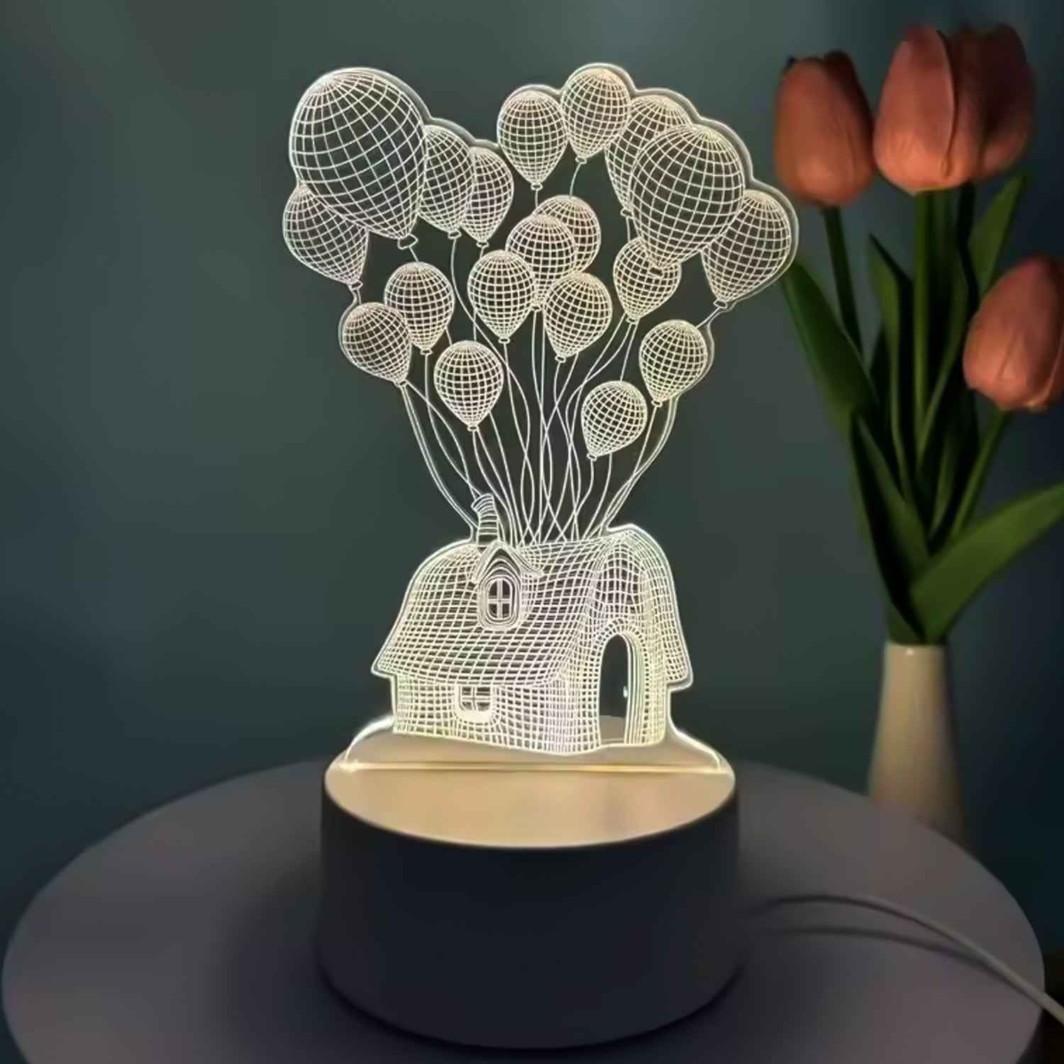 3D Illusion LED Night Lamp – USB Powered Soft Glow Décor