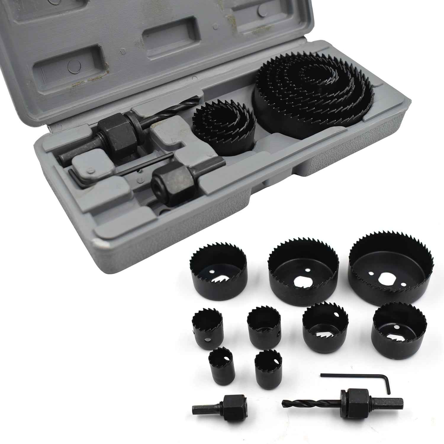 Hole Saw Kit 19-64mm – Carbon Steel Wood Drilling | BoltForce