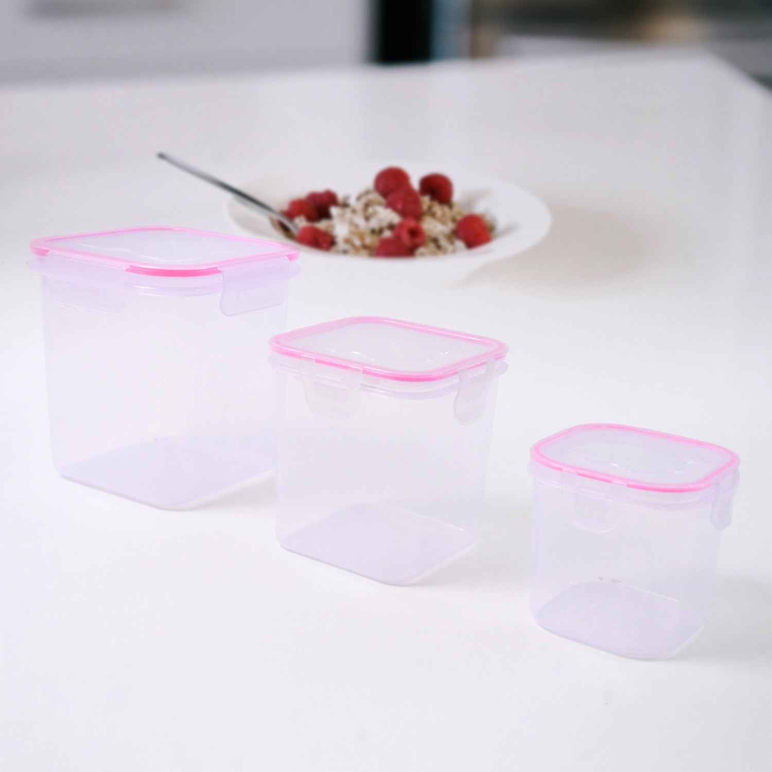 Airtight Kitchen Storage Container Set – 3 Pcs with Lock Seal Lids