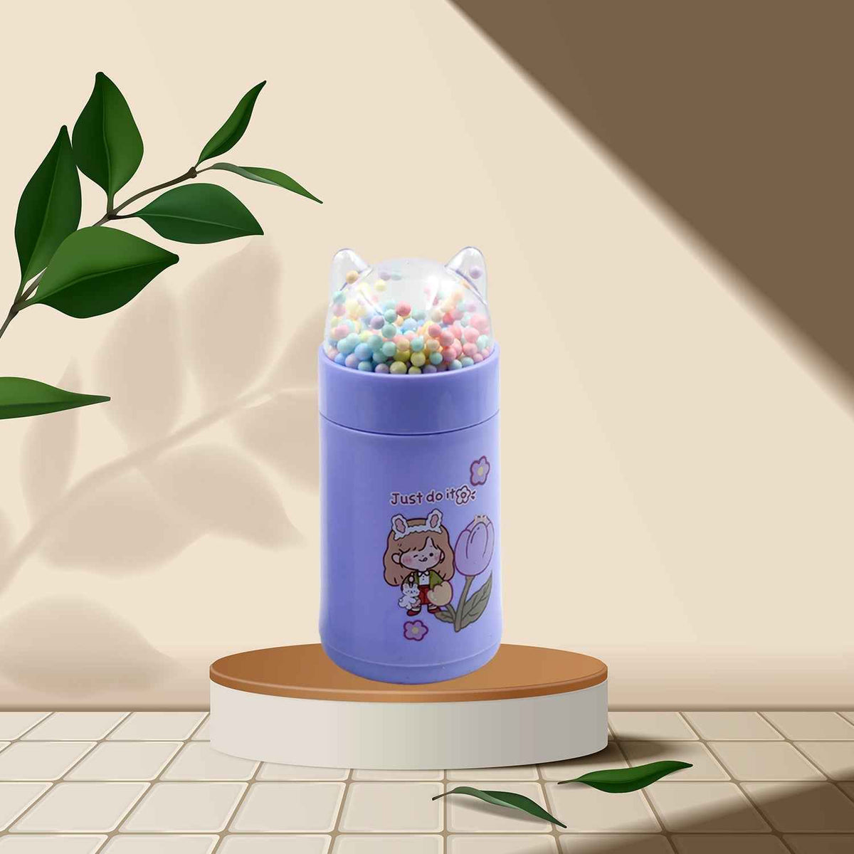 Girl's Glass Water Bottle – Cat Lid & Sparkle Strap | Own Hydrate