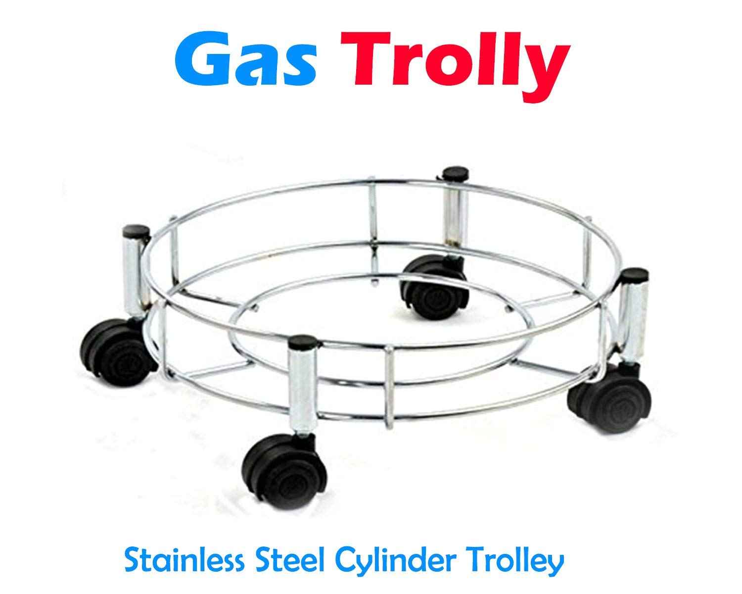 Gas Cylinder Trolley – Stainless Steel with Heavy-Duty Wheels | Indo Glow