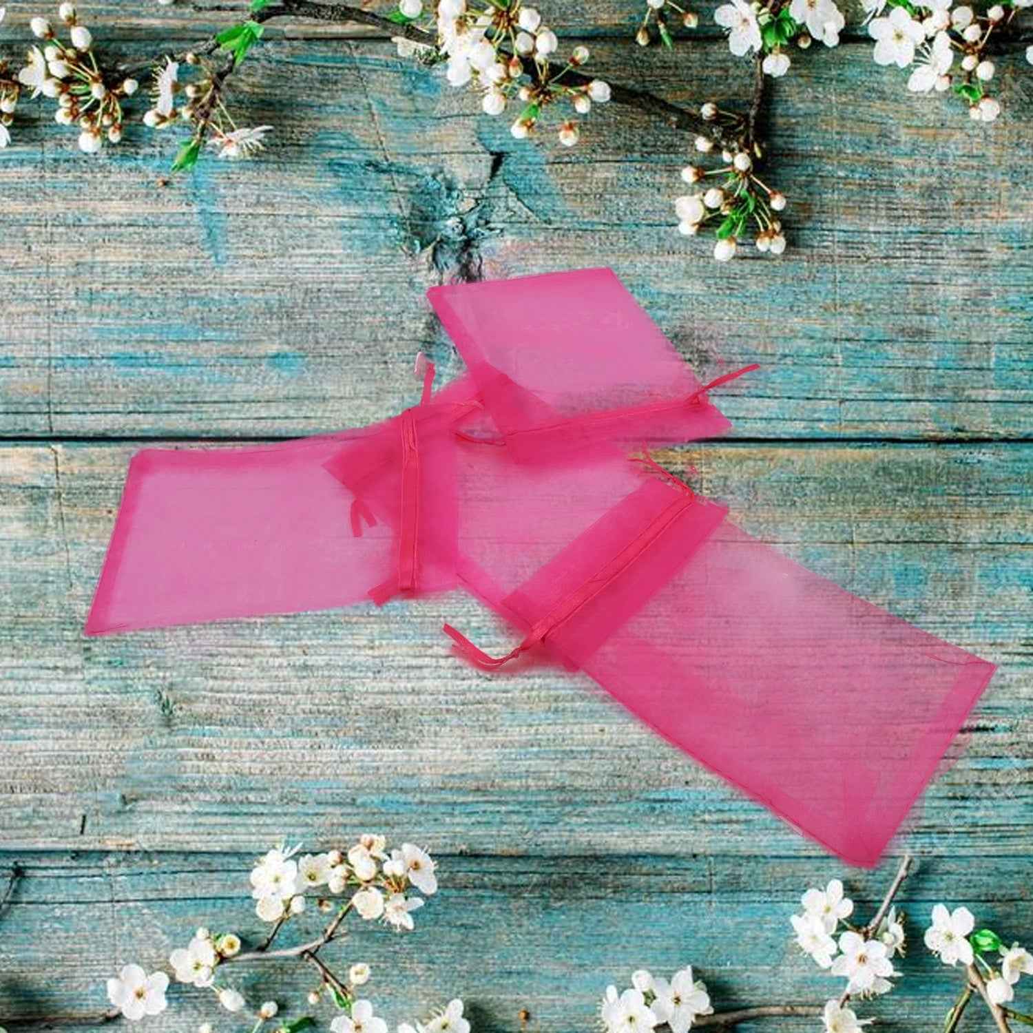 Organza Gift Bags – Drawstring Mesh Pouches for Favors (50 Pcs) | TeddyJoy