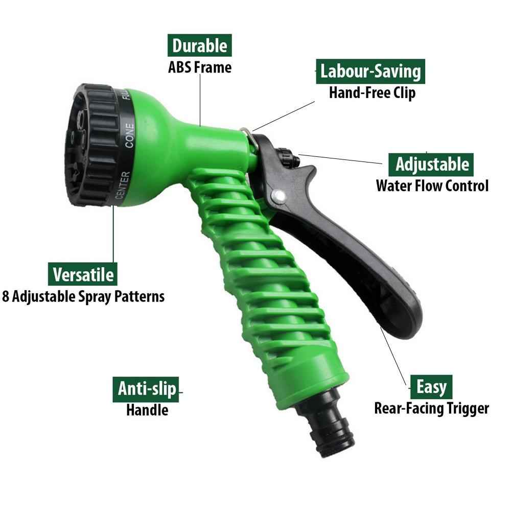 Garden Hose Nozzle – Water Spray Gun & Tap Adapter Set | Grow Garden Tools