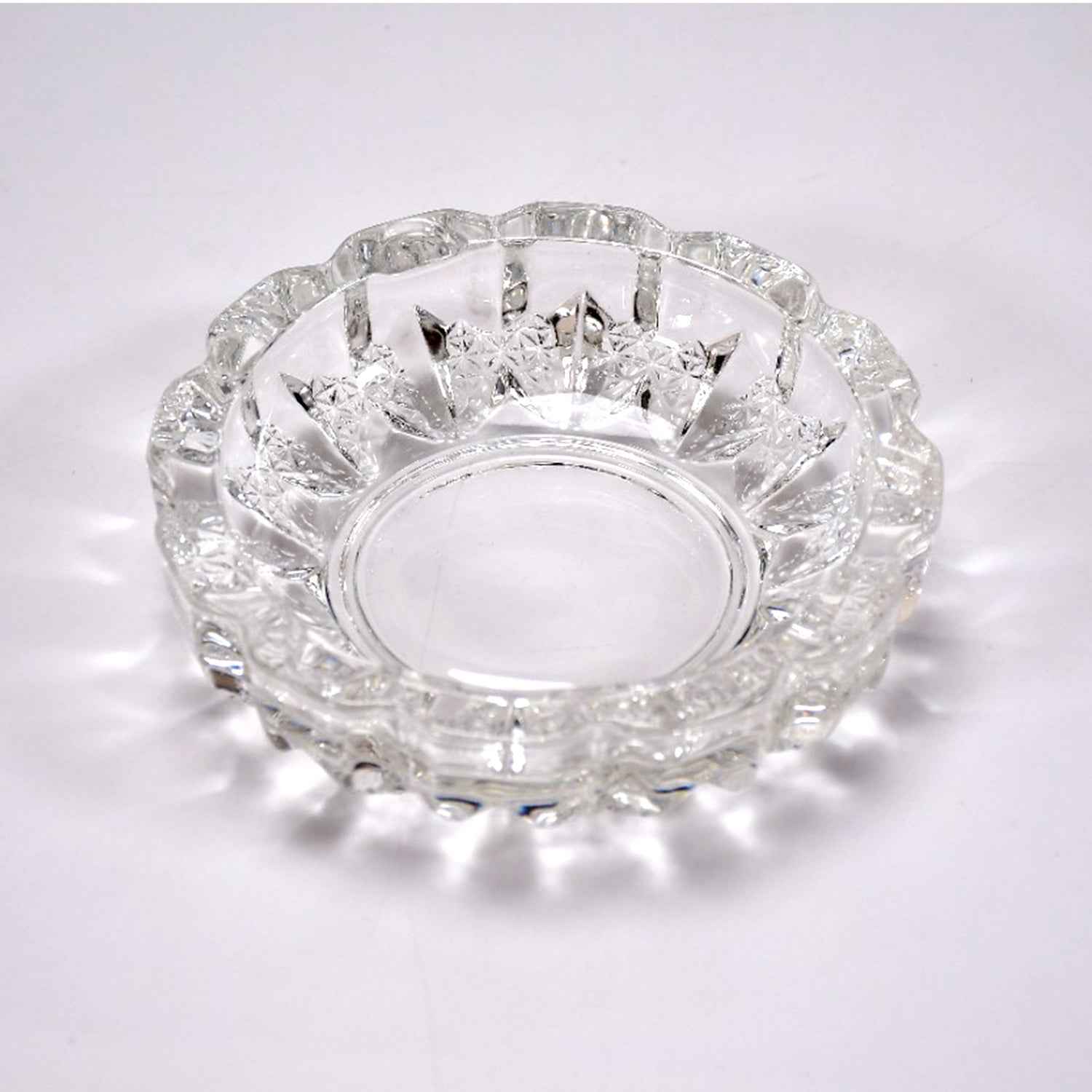 Crystal Glass Ashtray – Round Cigar & Cigarette | Styleva